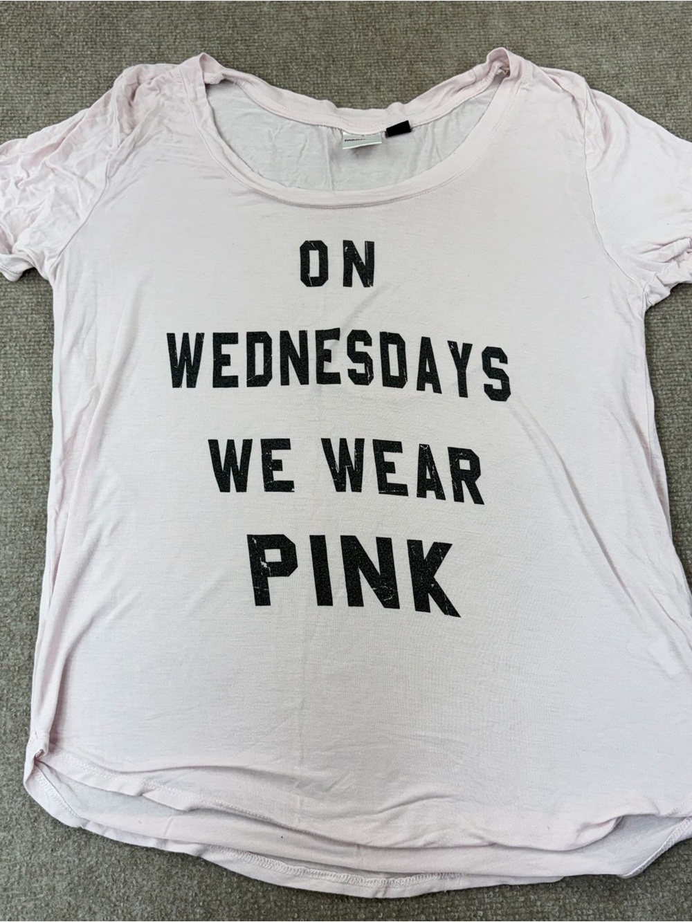 Light Pink Women's Short Sleeve Graphic Tee - Casual Scoop Neck- Mean Girls